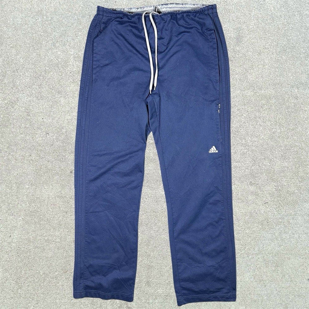 Adidas Sweatpants Mens Size Large Navy Blue ActiveWear Pocket Zipper - Picture 1 of 5